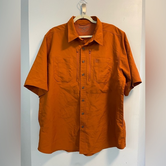 5.11 Tactical Mens Extra Large Burnt Orange Button Down Short Sleeve Dress Shirt - Picture 1 of 4
